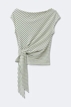 Tie detail stripe top