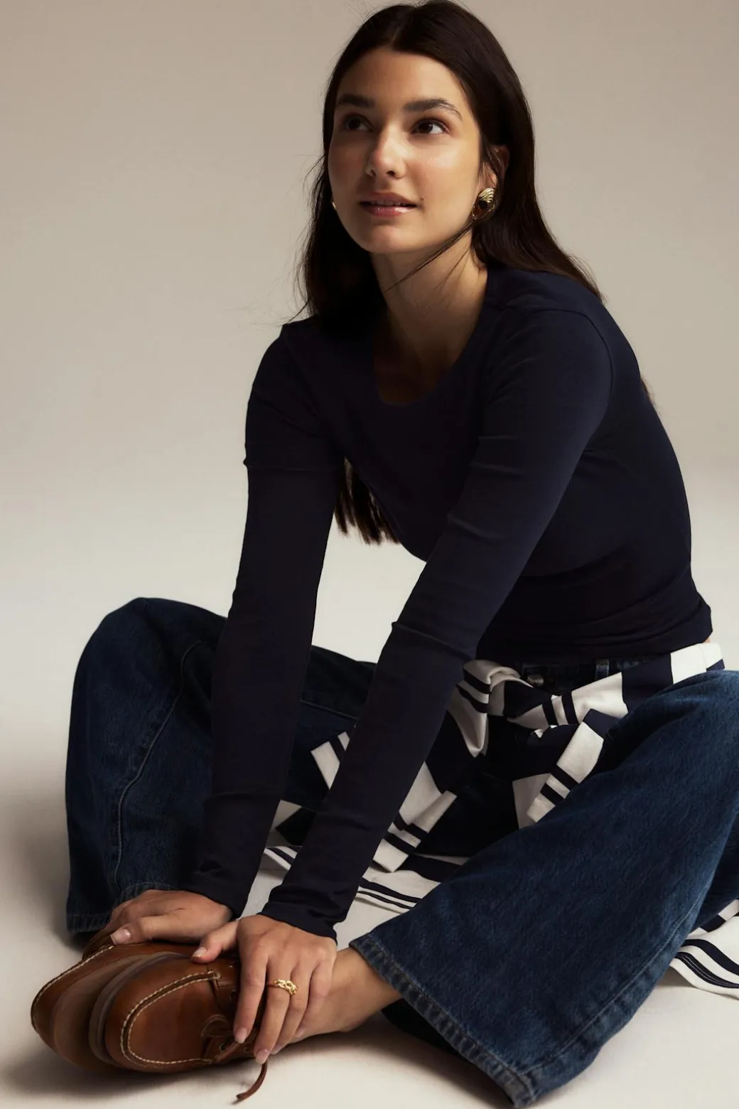 Tight fit long sleeve top