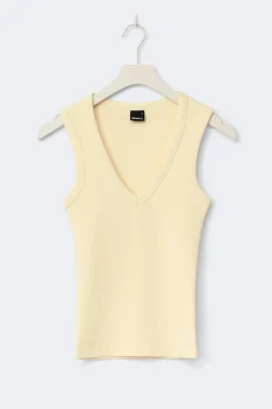 Tight v-neck rib tank