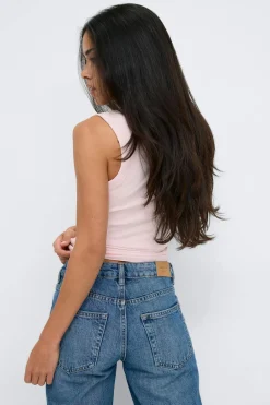 Tight v-neck rib tank
