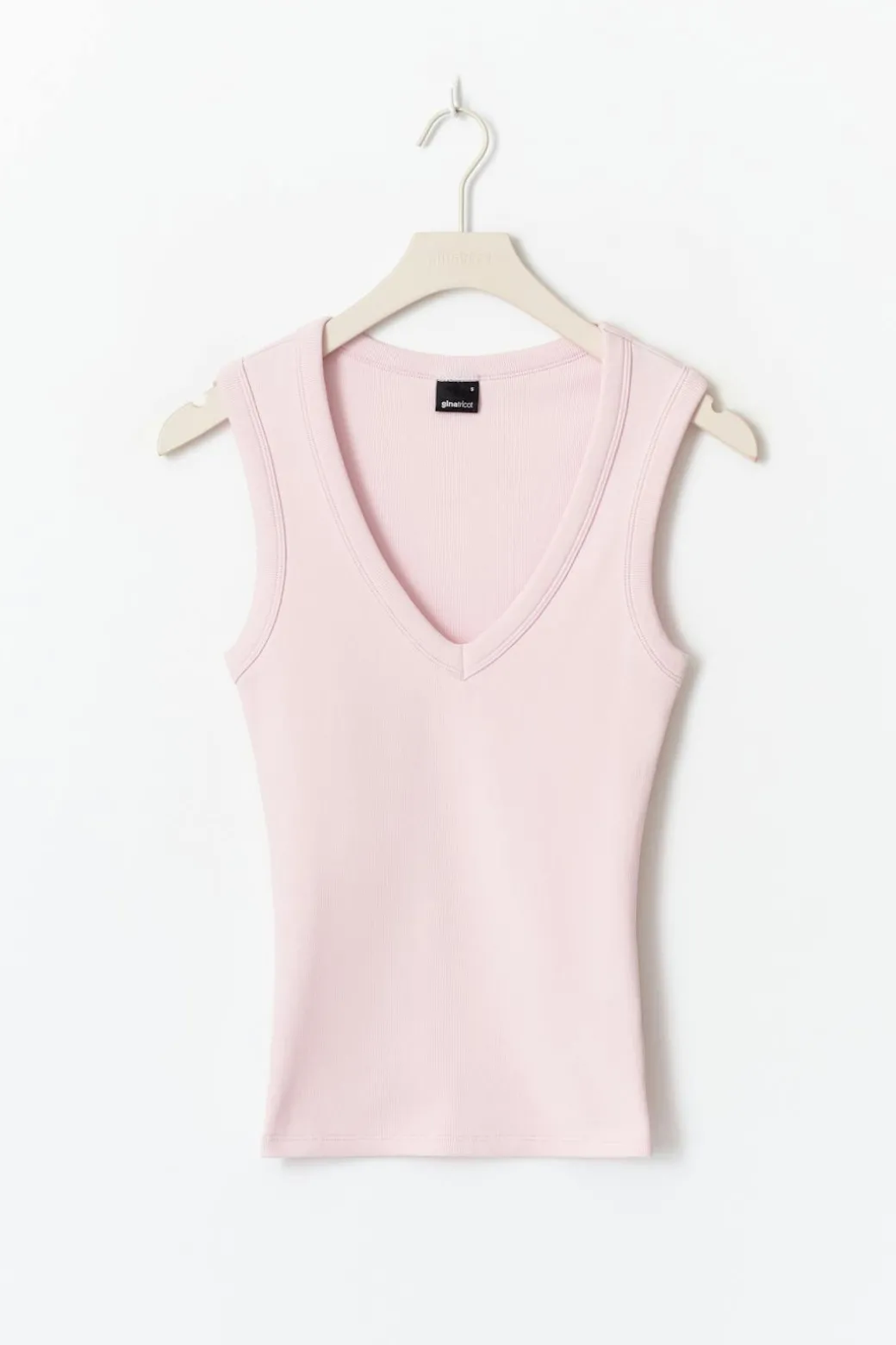 Tight v-neck rib tank