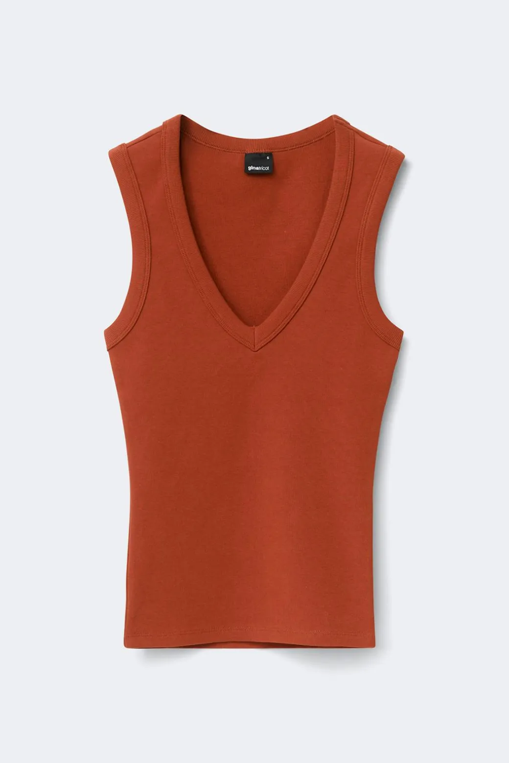 Tight v-neck rib tank