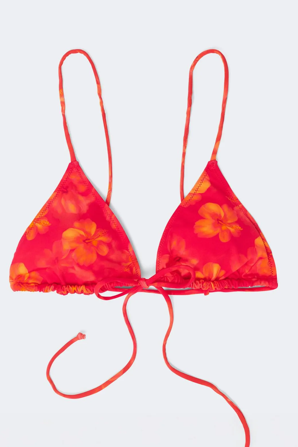 Triangle front tie bikini top