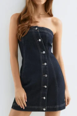 Tube denim dress