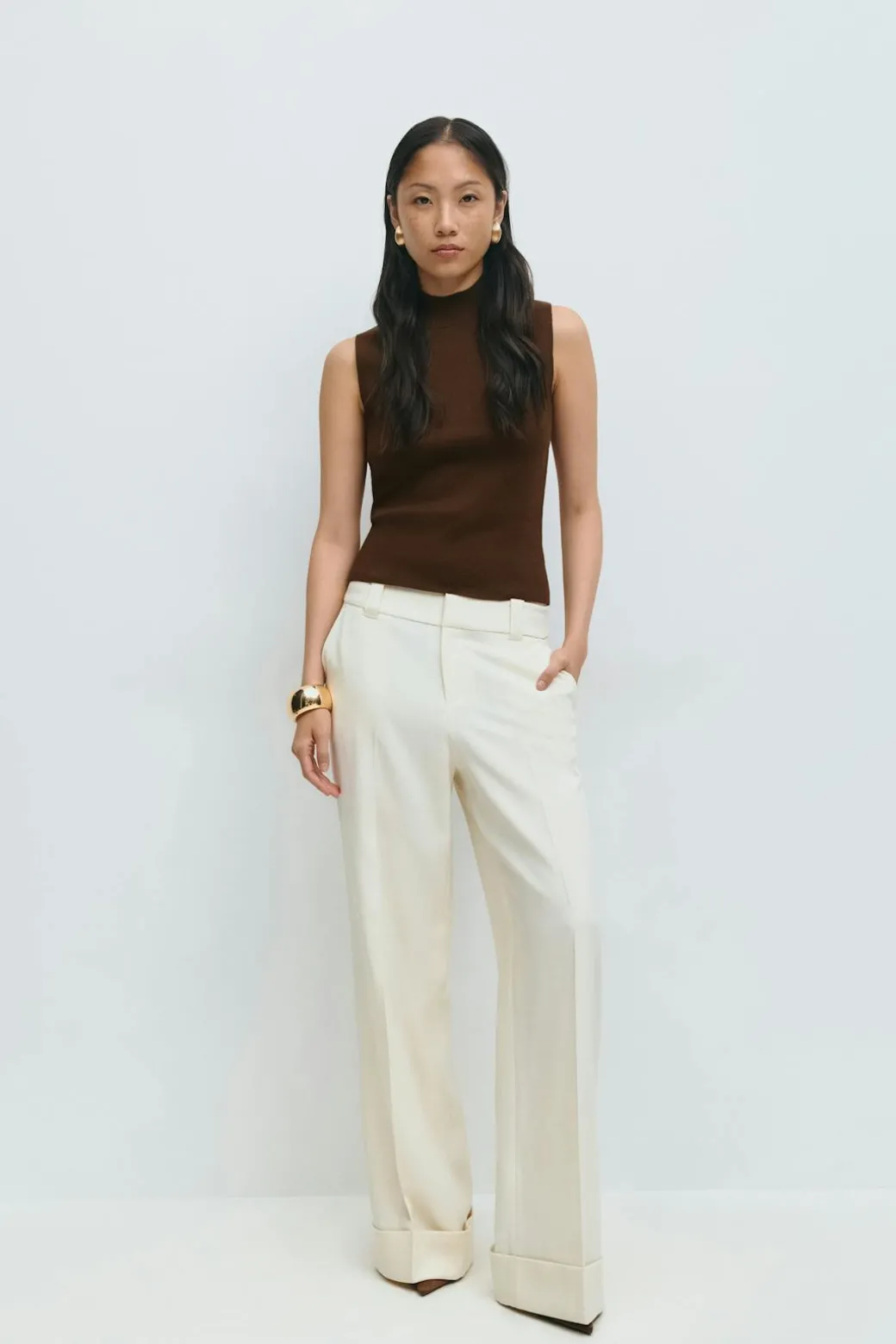 Turtleneck knitted top
