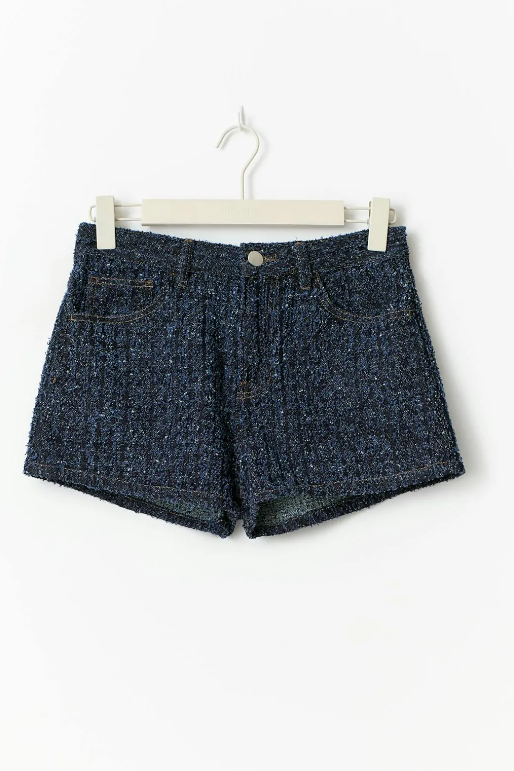 Tweed denim shorts