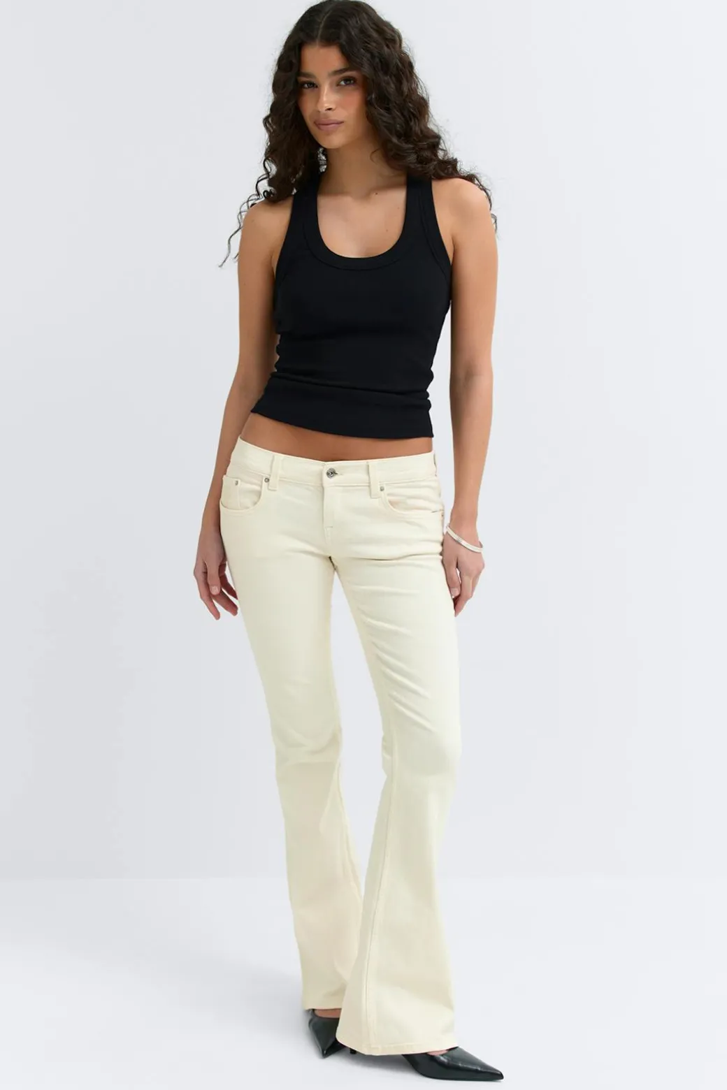 Ultra low bootcut jeans