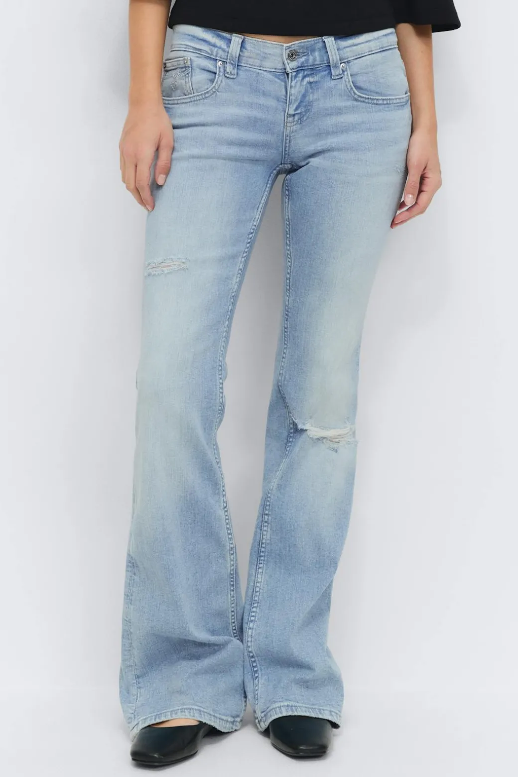 Ultra low bootcut jeans