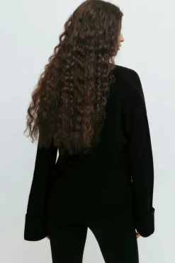 V-neck knitted sweater