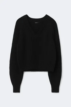 V-neck knitted sweater