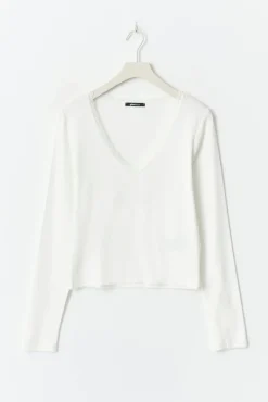 V-neck lace detail top