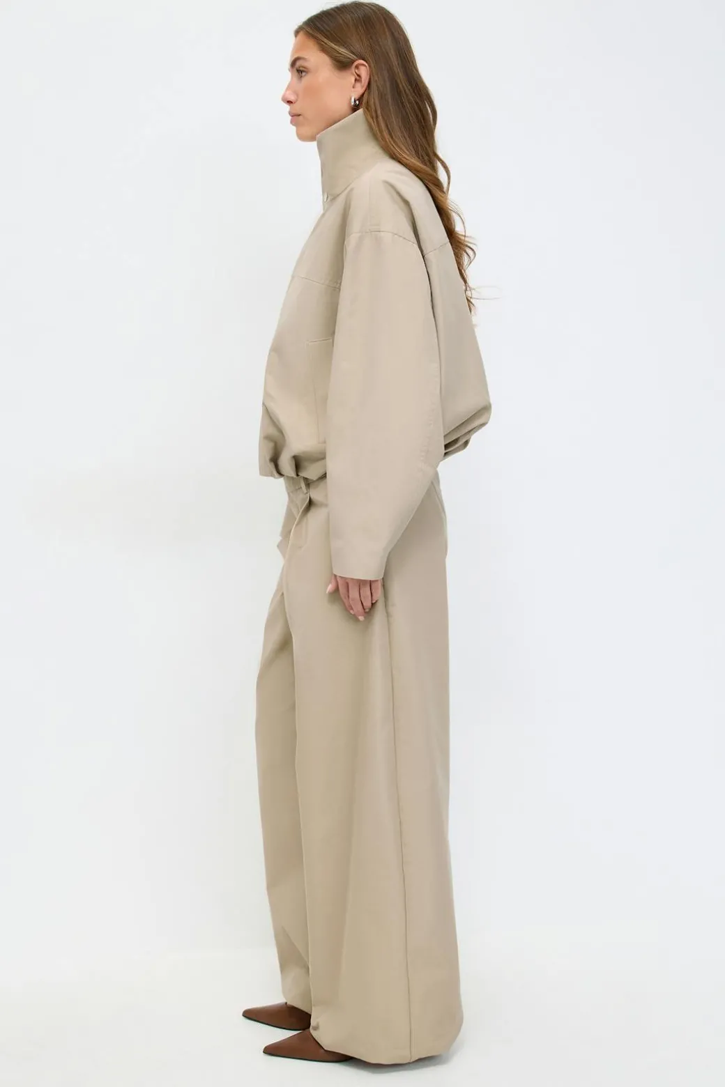 Wide balloon cotton trousers