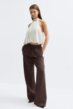 Wide drawstring trousers