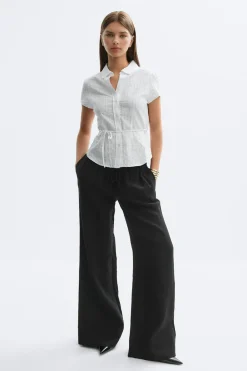 Wide drawstring trousers