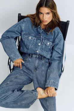 Wide front seam jeans