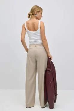 Wide leg suit trousers