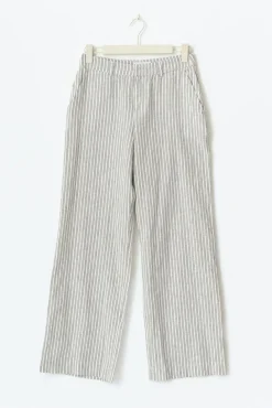 Wide linen blend trousers