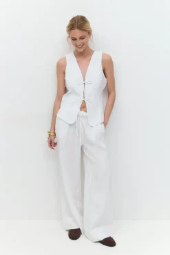 Wide linen trousers