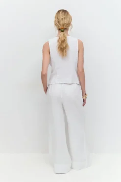 Wide linen trousers