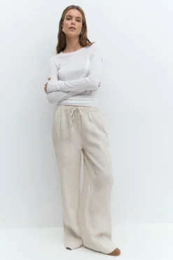 Wide linen trousers