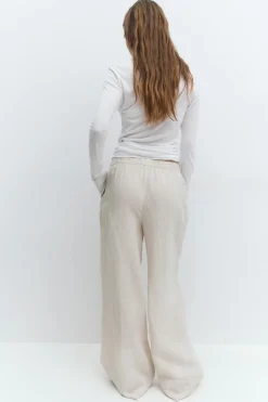 Wide linen trousers