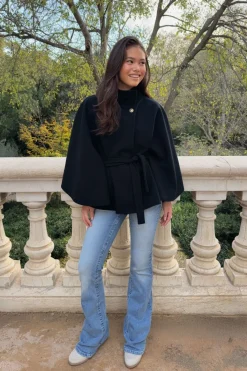 Y belted cape