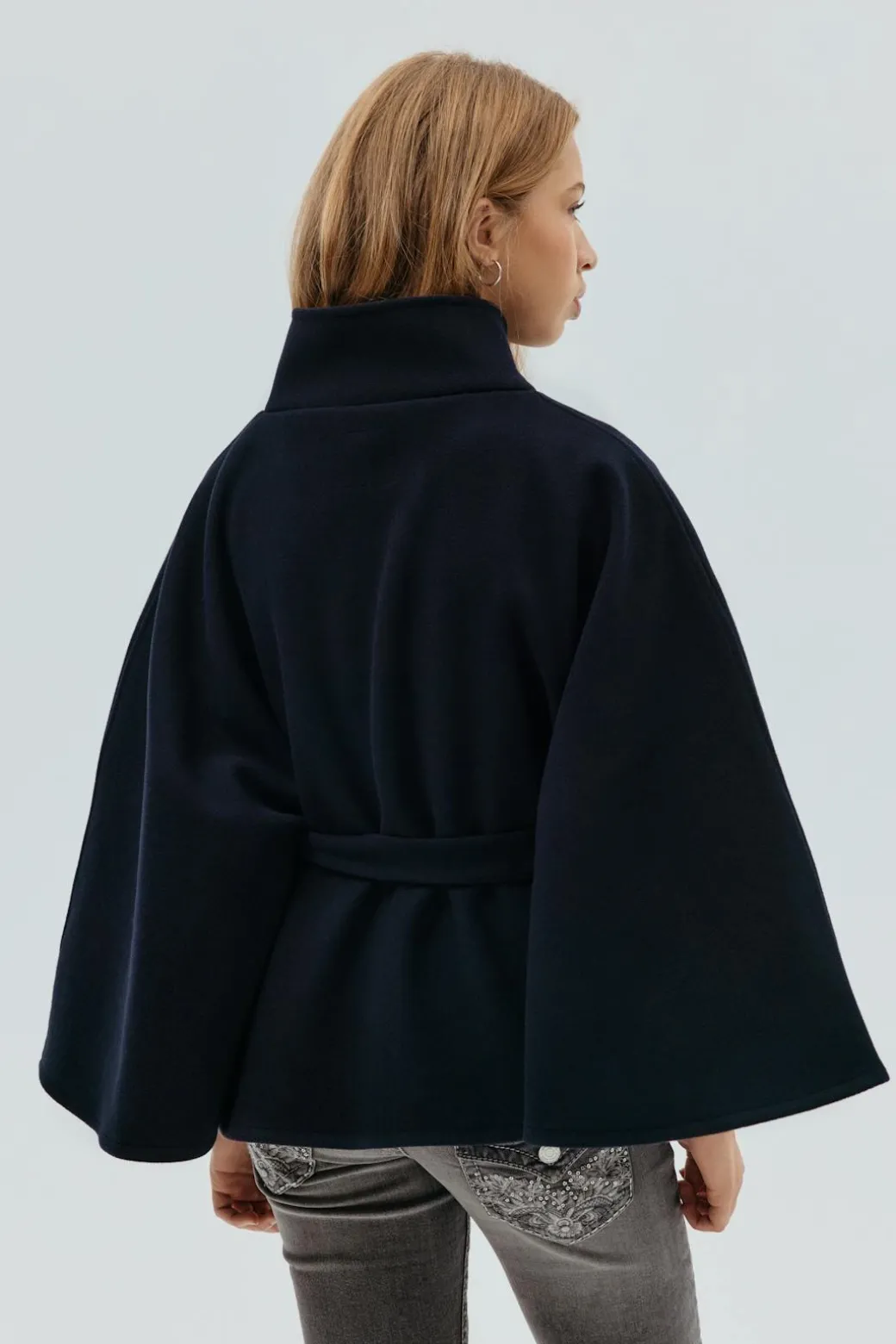 Y belted cape