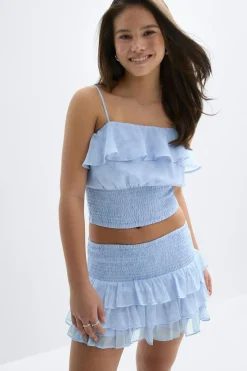 Y chiffon frill singlet
