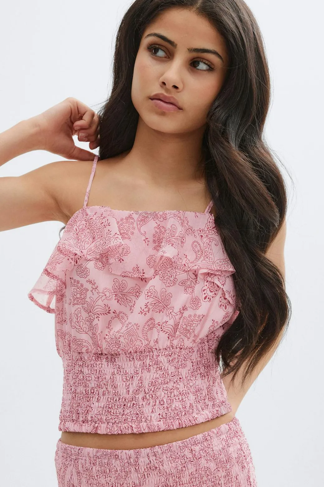 Y chiffon frill singlet