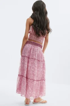 Y chiffon maxi skirt