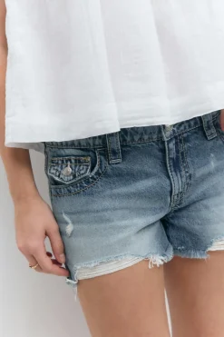 Y chunky denim shorts