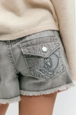 Y chunky embroidery shorts
