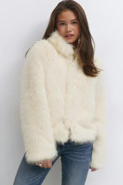 Y faux fur hood jacket