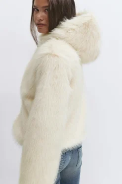 Y faux fur hood jacket