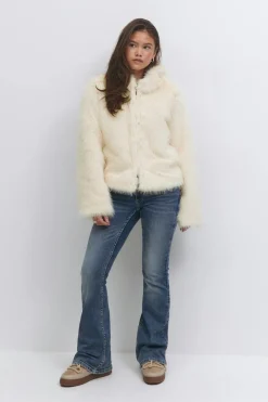 Y faux fur hood jacket