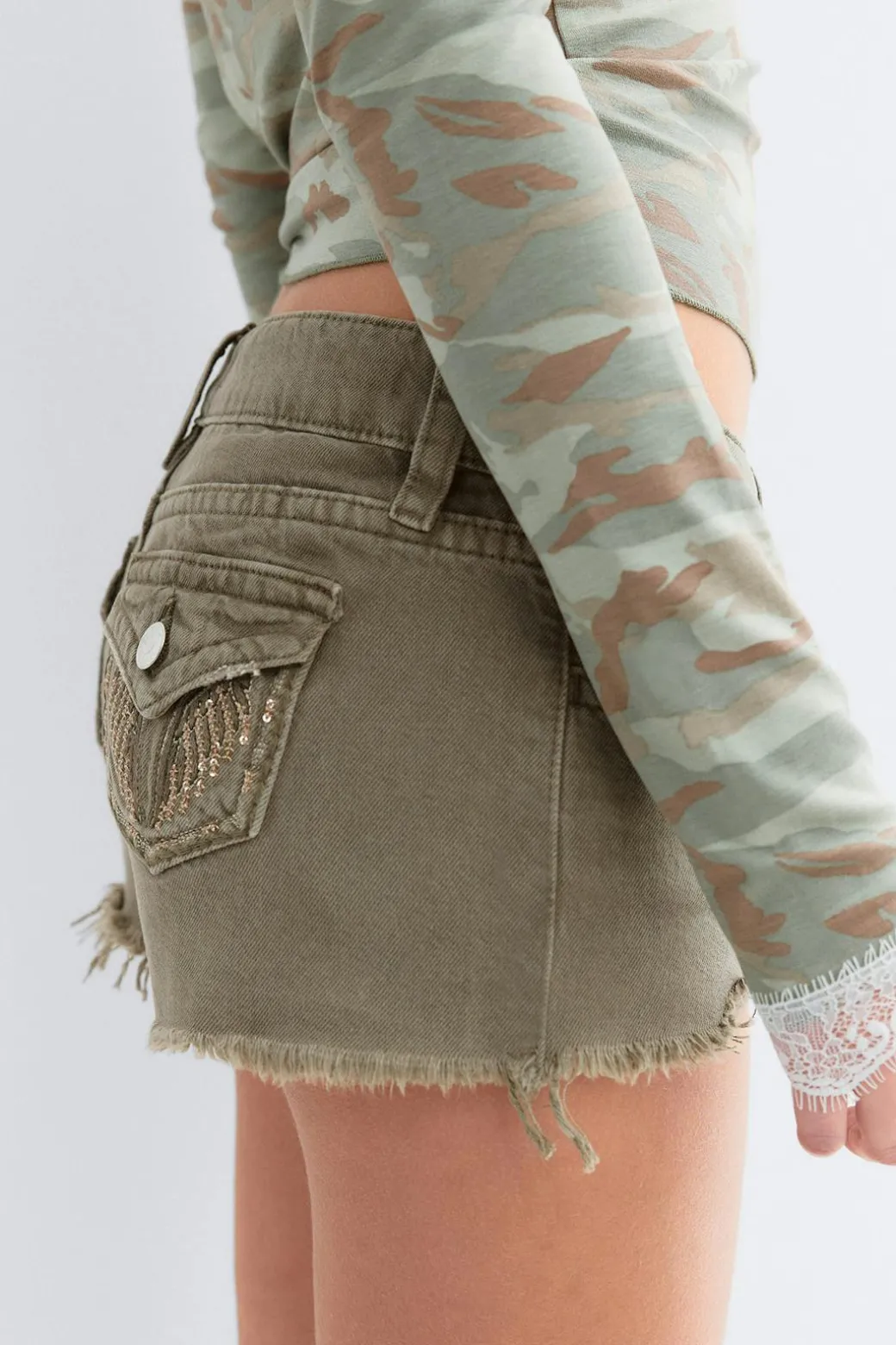 Y jeanique low denim shorts