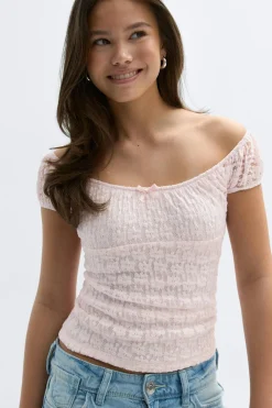 Y lace ruched top