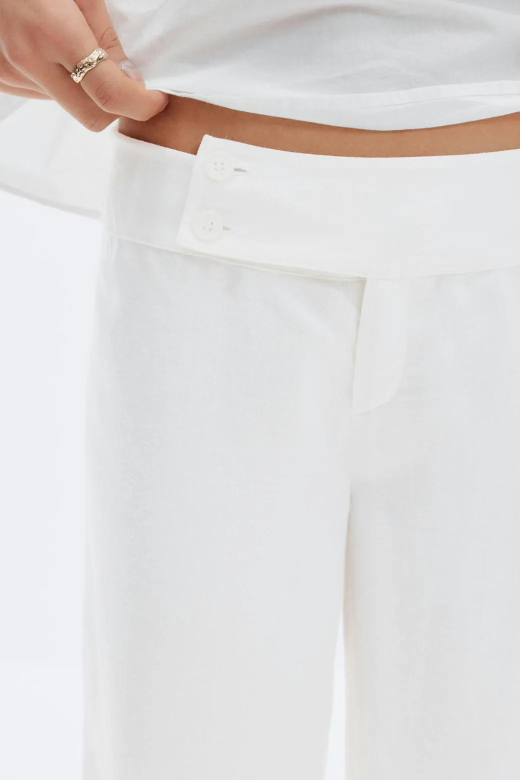 Y linen blend trousers
