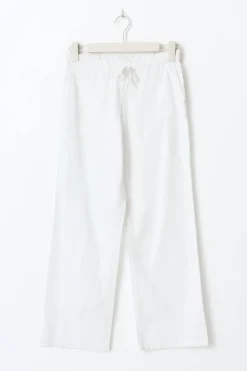 Y low linen blend trousers