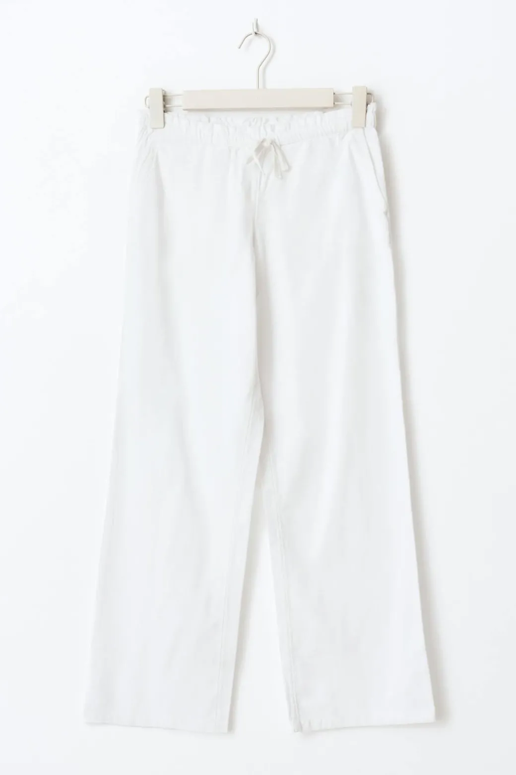 Y low linen blend trousers