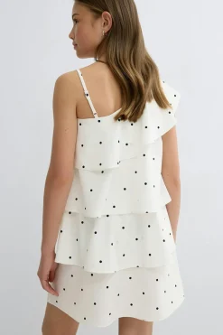 Y one shoulder frill dress