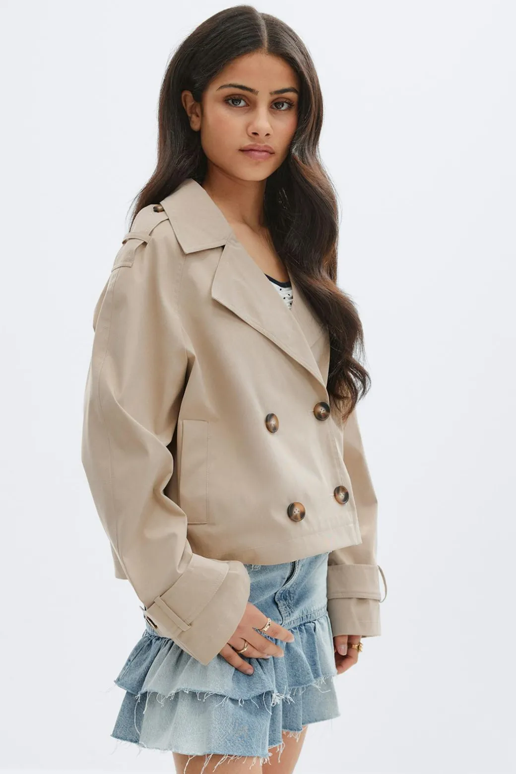 Y short trench jacket