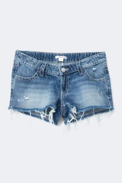 Y sparkle low denim shorts