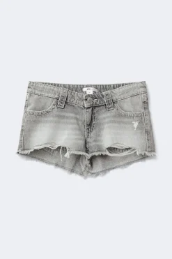 Y sparkle low denim shorts