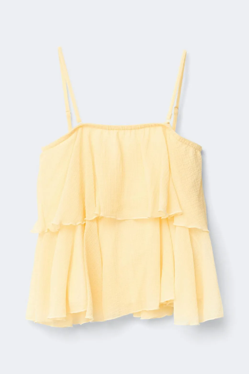 Y strap frill top
