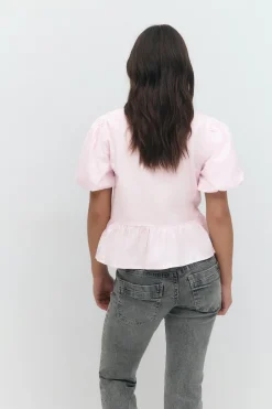 Y tie peplum top
